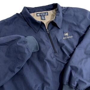 Big Dogs Quarter Zip Windbreaker Mens XL Navy Blue Embroidered Logo Pullover